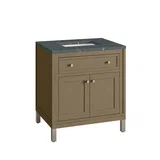 Chicago 30" Single Vanity, Walnut Whisper, w/ 3 CM Parisien Bleu Silestone® Top