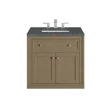Chicago 30" Single Vanity, Walnut Whisper, w/ 3 CM Parisien Bleu Silestone® Top