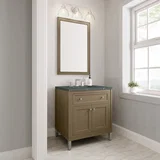Chicago 30" Single Vanity, Walnut Whisper, w/ 3 CM Parisien Bleu Silestone® Top