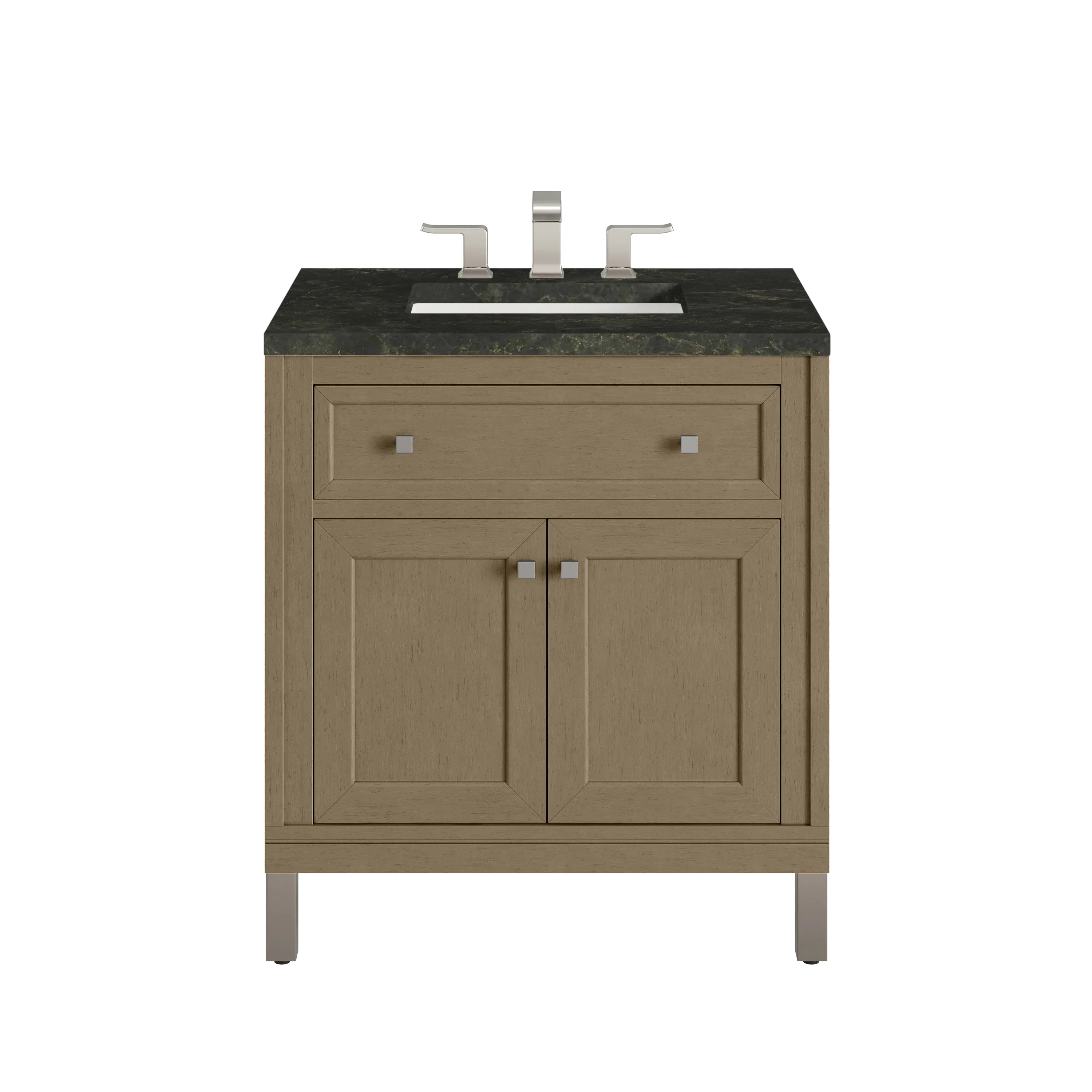 Chicago 30" Single Vanity, Walnut Whisper, w/ 3 CM Phantome Eclos Top