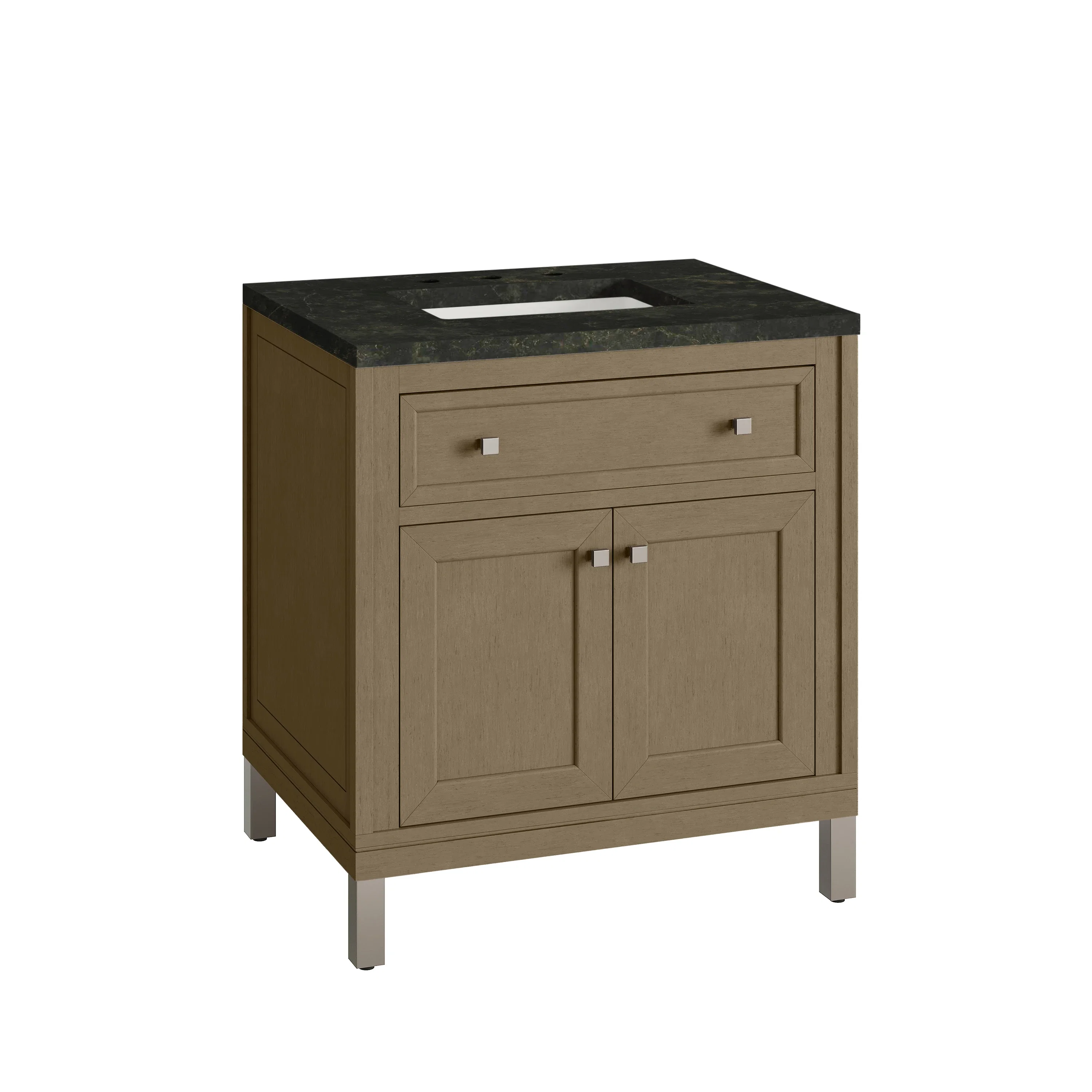 Chicago 30" Single Vanity, Walnut Whisper, w/ 3 CM Phantome Eclos Top
