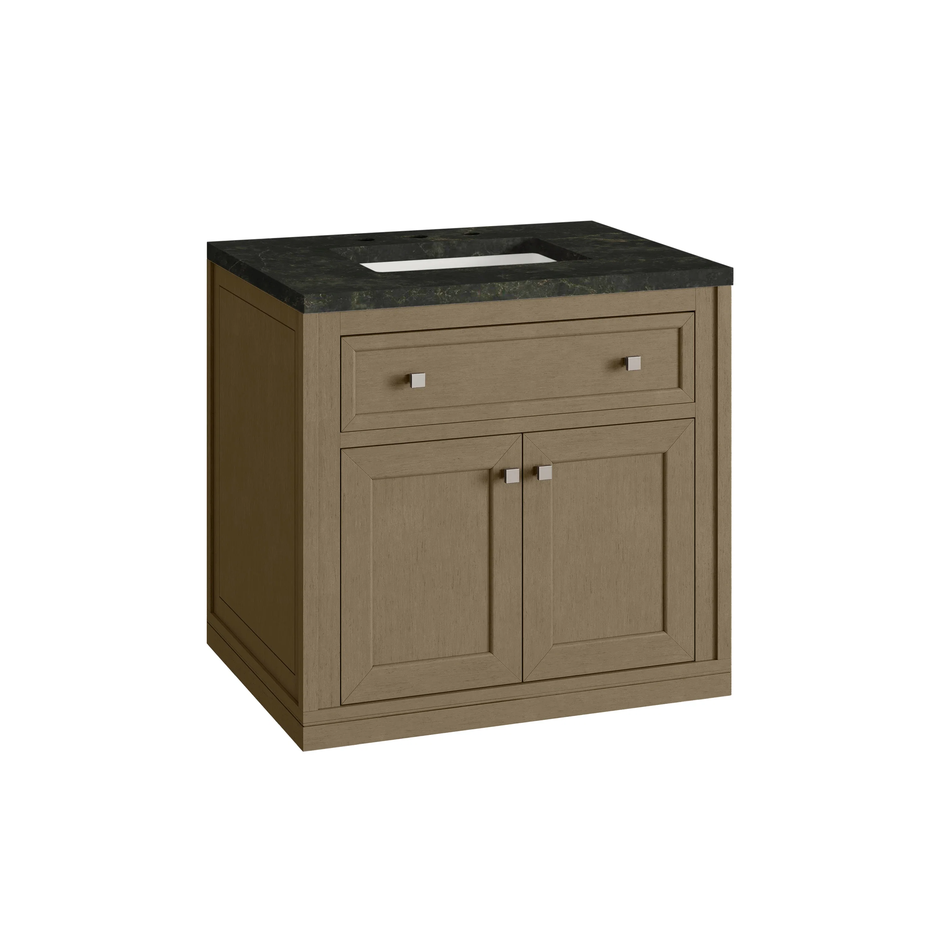 Chicago 30" Single Vanity, Walnut Whisper, w/ 3 CM Phantome Eclos Top