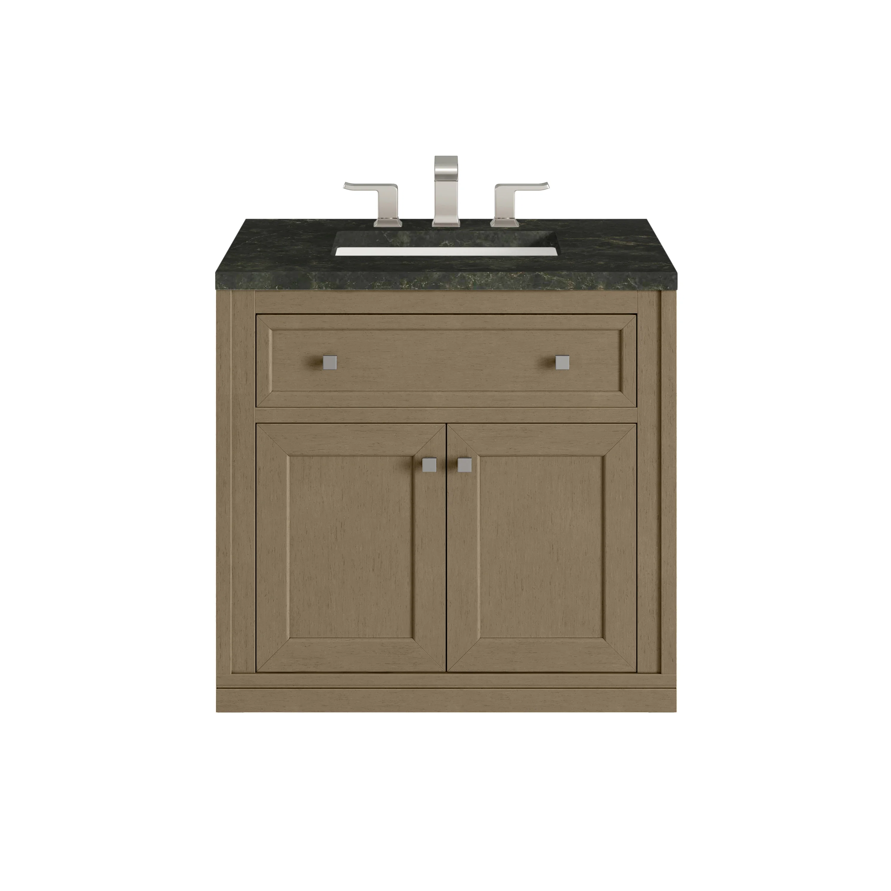 Chicago 30" Single Vanity, Walnut Whisper, w/ 3 CM Phantome Eclos Top