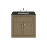 Chicago 30" Single Vanity, Walnut Whisper, w/ 3 CM Phantome Eclos Top