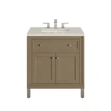 Chicago 30" Single Vanity, Walnut Whisper, w/ 3 CM Siberian Silestone Top