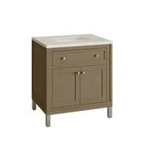 Chicago 30" Single Vanity, Walnut Whisper, w/ 3 CM Siberian Silestone Top
