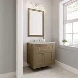 Chicago 30" Single Vanity, Walnut Whisper, w/ 3 CM Siberian Silestone Top