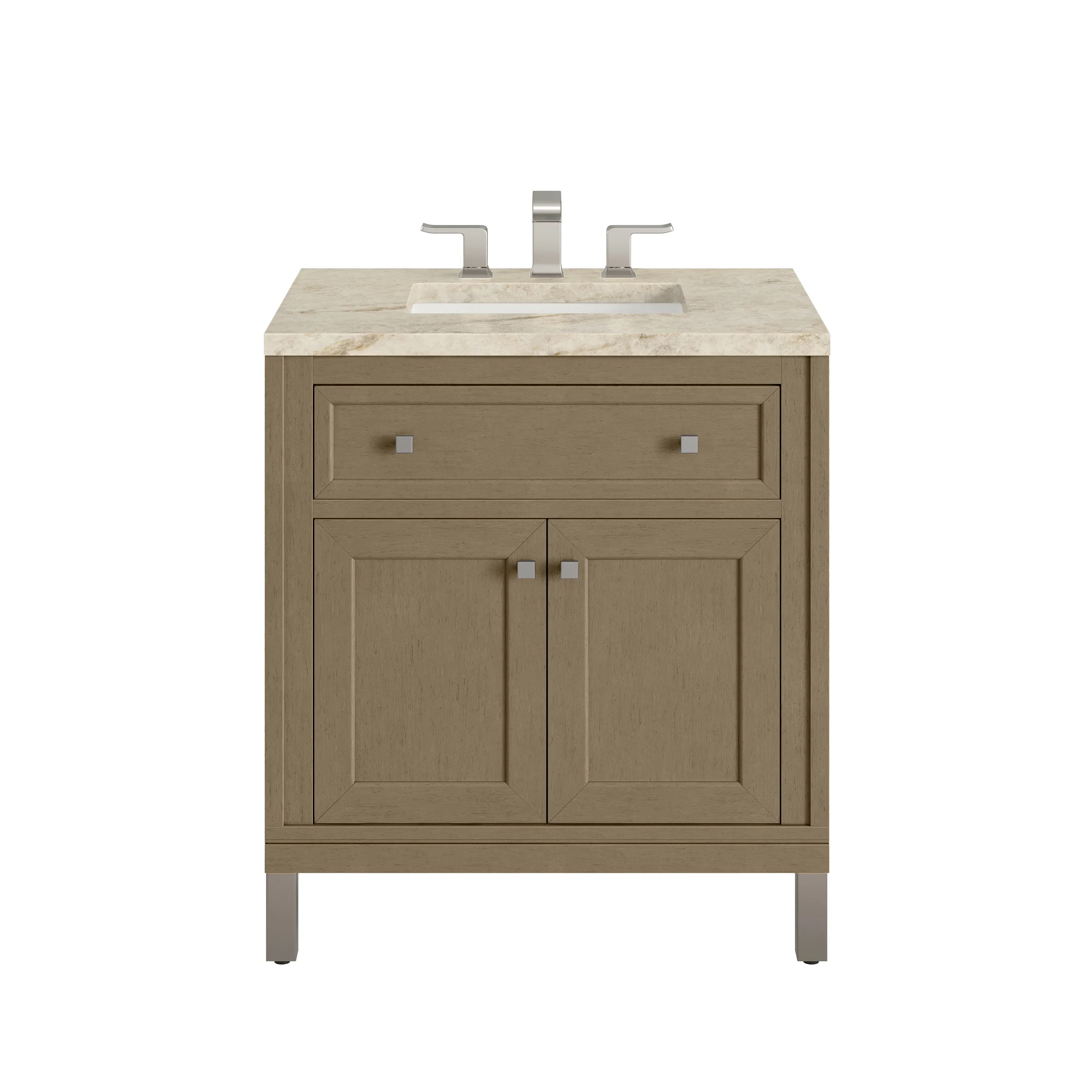 Chicago 30" Single Vanity, Walnut Whisper, w/ 3 CM Tajnar Eclos Top