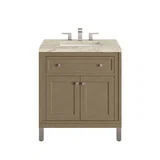 Chicago 30" Single Vanity, Walnut Whisper, w/ 3 CM Tajnar Eclos Top