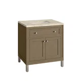 Chicago 30" Single Vanity, Walnut Whisper, w/ 3 CM Tajnar Eclos Top