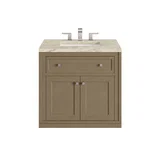 Chicago 30" Single Vanity, Walnut Whisper, w/ 3 CM Tajnar Eclos Top