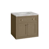 Chicago 30" Single Vanity, Walnut Whisper, w/ 3 CM Victorian Silver Silestone® Top