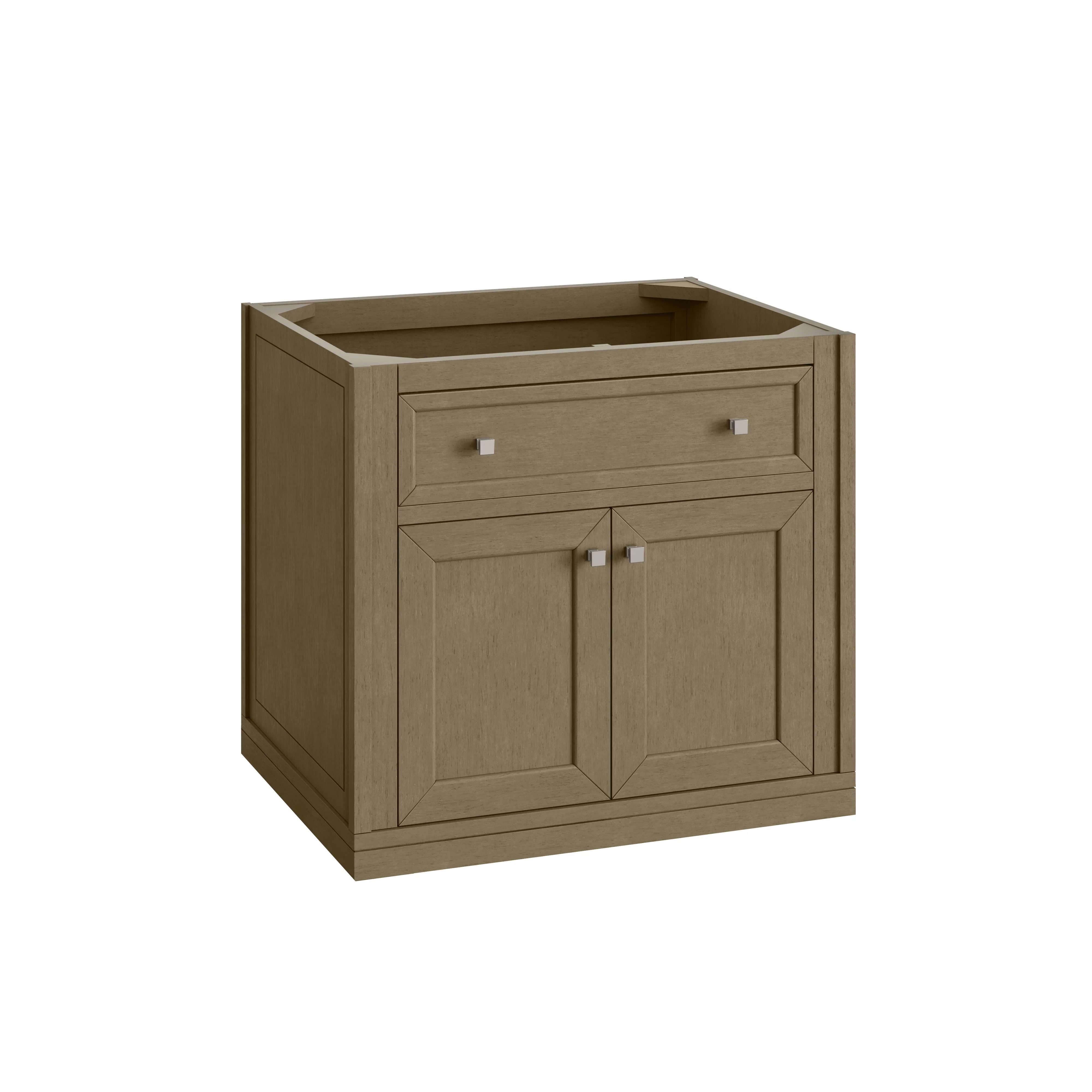 Chicago 30" Single Vanity, Walnut Whisper, w/ 3 CM Victorian Silver Silestone® Top