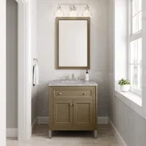 Chicago 30" Single Vanity, Walnut Whisper, w/ 3 CM Victorian Silver Silestone® Top