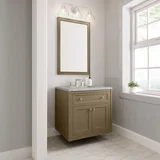 Chicago 30" Single Vanity, Walnut Whisper, w/ 3 CM Victorian Silver Silestone® Top