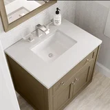 Chicago 30" Single Vanity, Walnut Whisper, w/ 3 CM White Zeus Silestone® Top