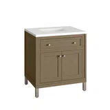 Chicago 30" Single Vanity, Walnut Whisper, w/ 3 CM White Zeus Silestone® Top