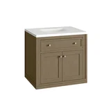 Chicago 30" Single Vanity, Walnut Whisper, w/ 3 CM White Zeus Silestone® Top