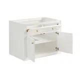 Chicago 36" Single Vanity, Glossy White, w/ 3 CM Eternal Jasmine Pearl Silestone® Top