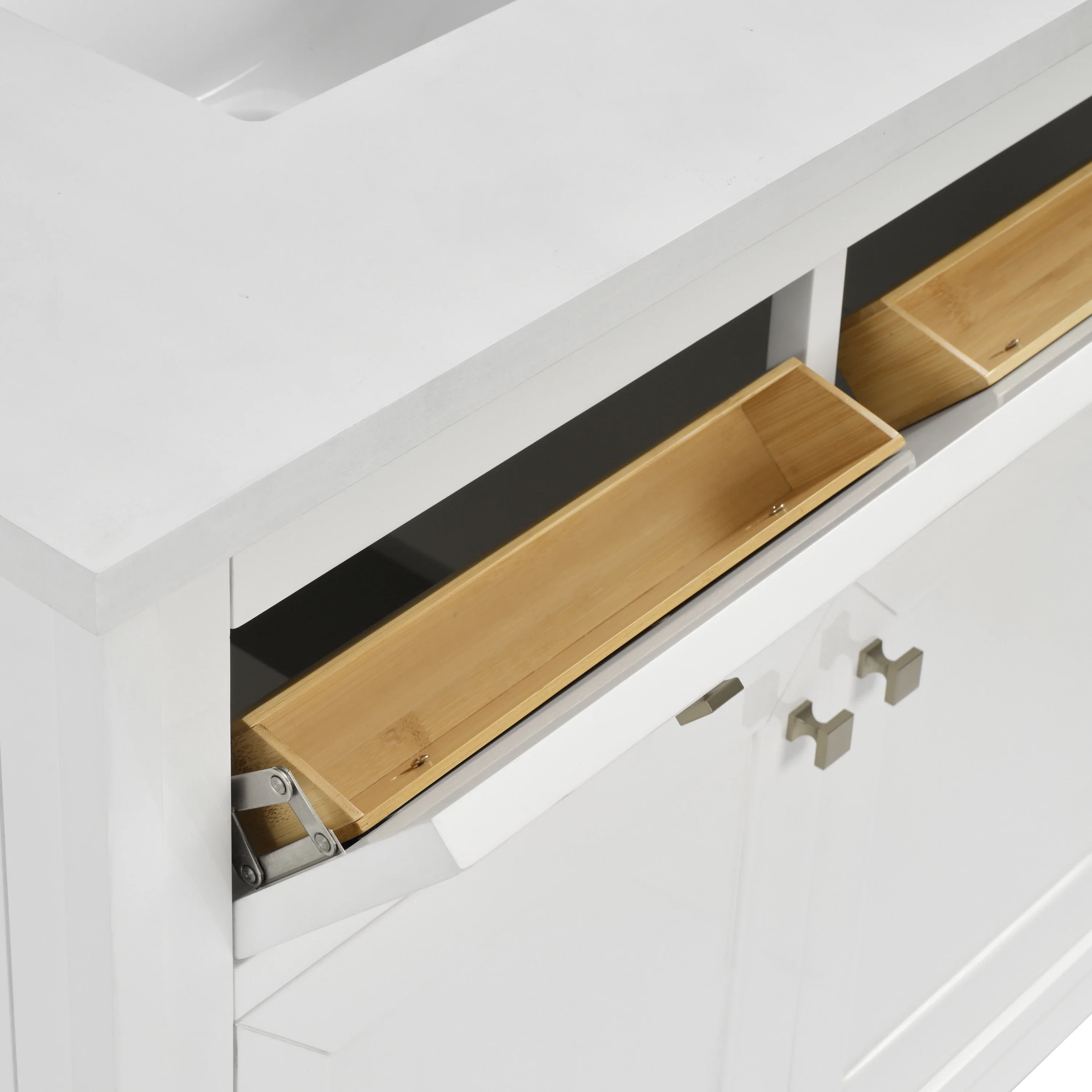 Chicago 36" Single Vanity, Glossy White, w/ 3 CM Eternal Jasmine Pearl Silestone® Top