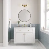 Chicago 36" Single Vanity, Glossy White, w/ 3 CM Eternal Jasmine Pearl Silestone® Top
