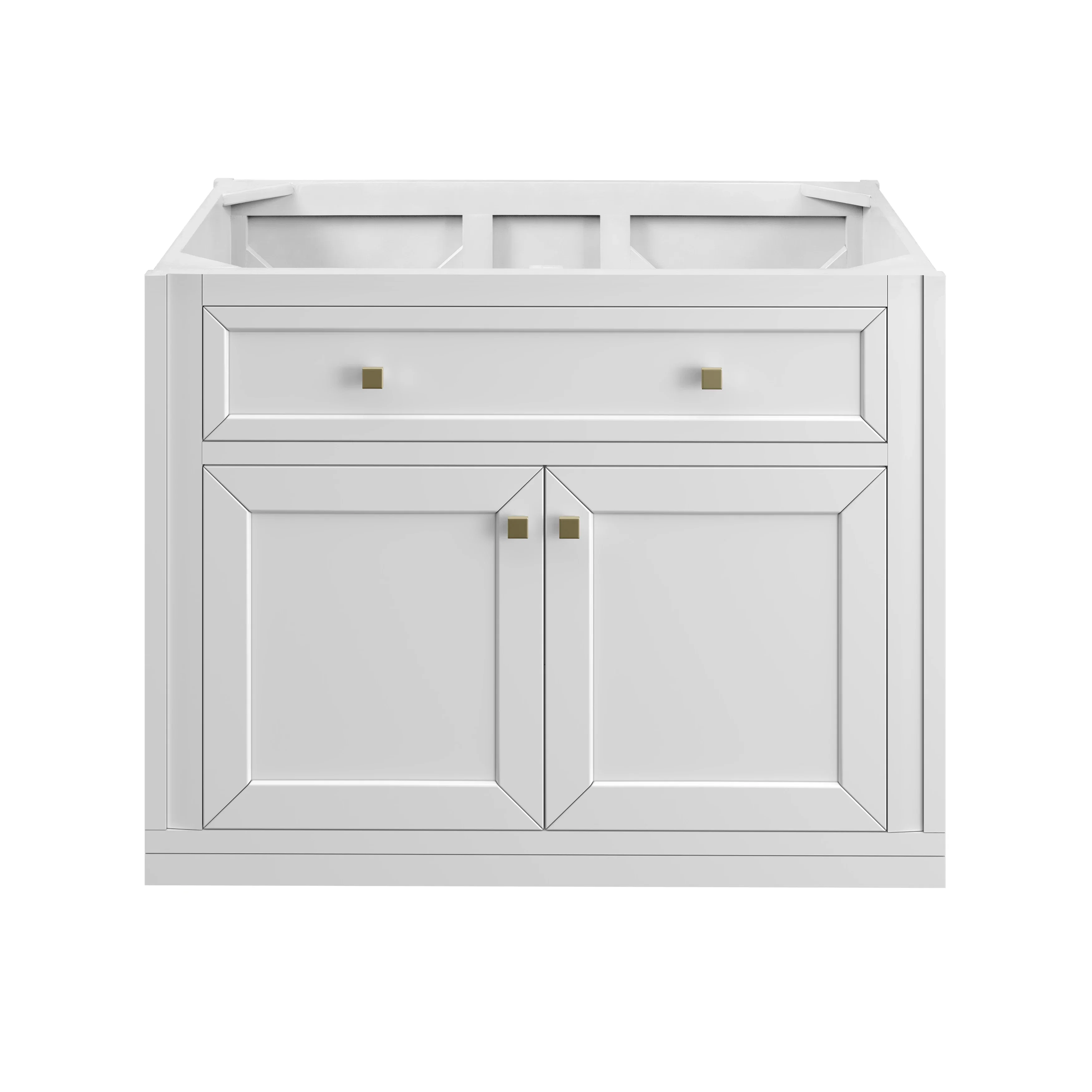 Chicago 36" Single Vanity, Glossy White, w/ 3 CM Eternal Jasmine Pearl Silestone® Top