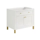 Chicago 36" Single Vanity, Glossy White, w/ 3 CM Lime Delight Silestone® Top