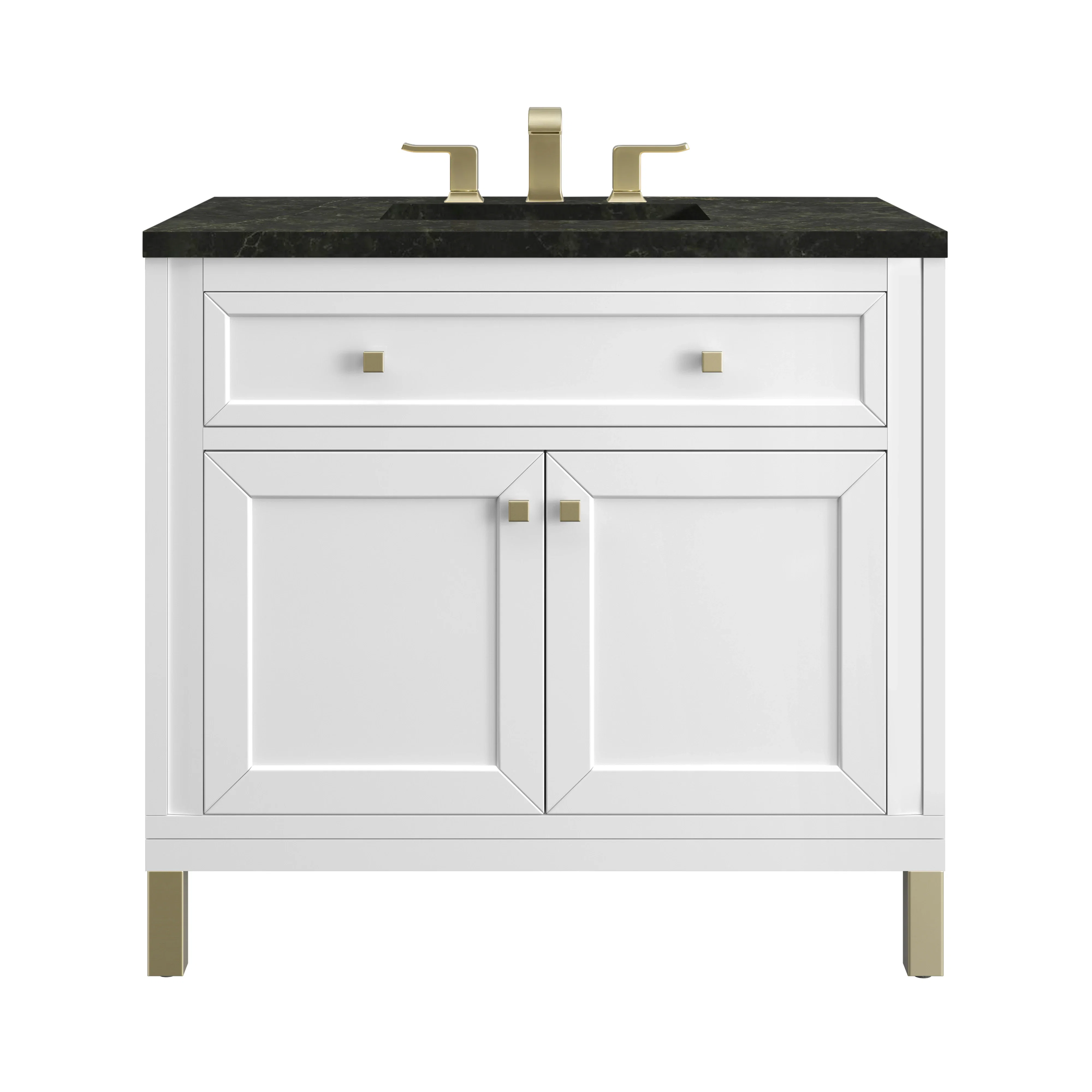Chicago 36" Single Vanity, Glossy White, w/ 3 CM Phantome Eclos Top