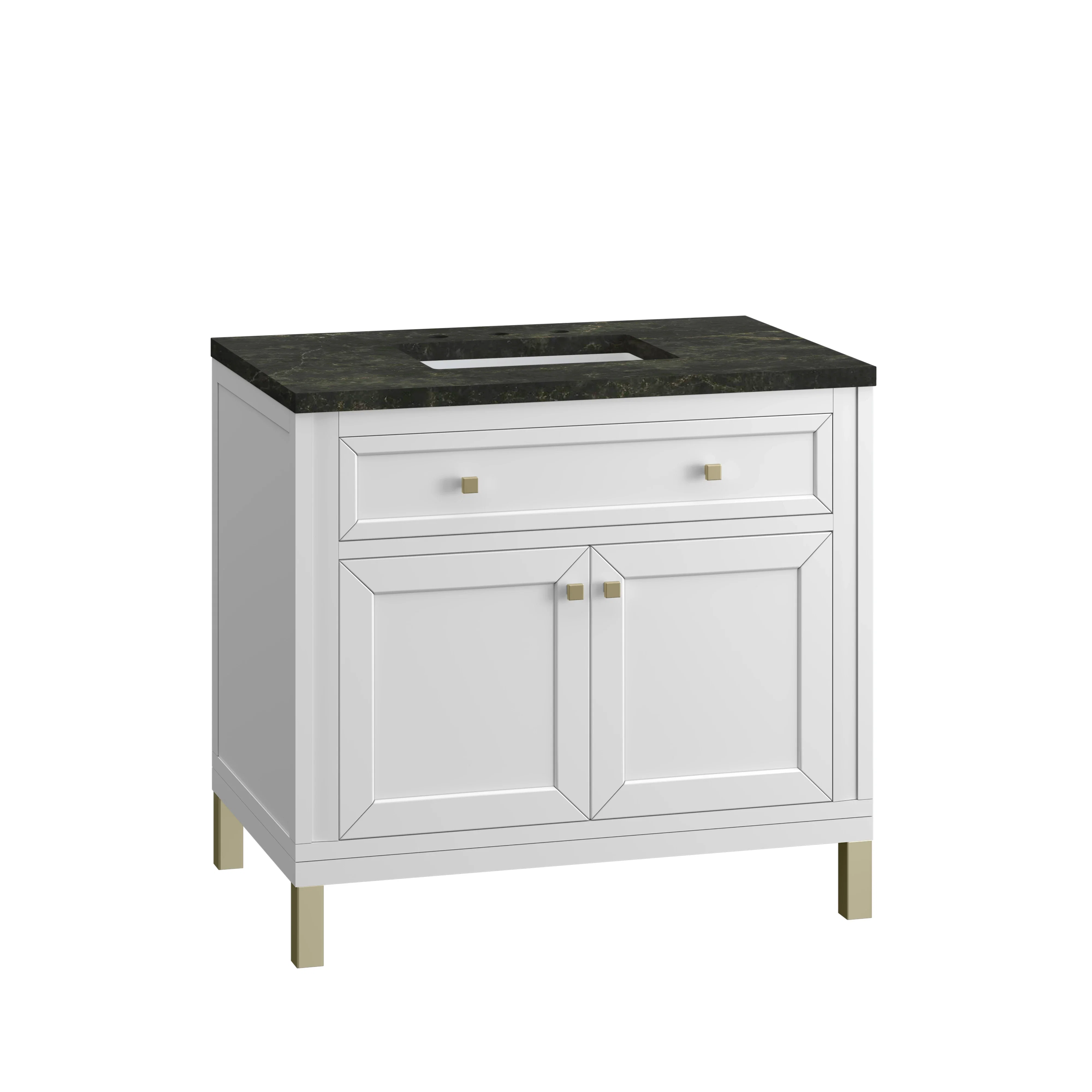 Chicago 36" Single Vanity, Glossy White, w/ 3 CM Phantome Eclos Top