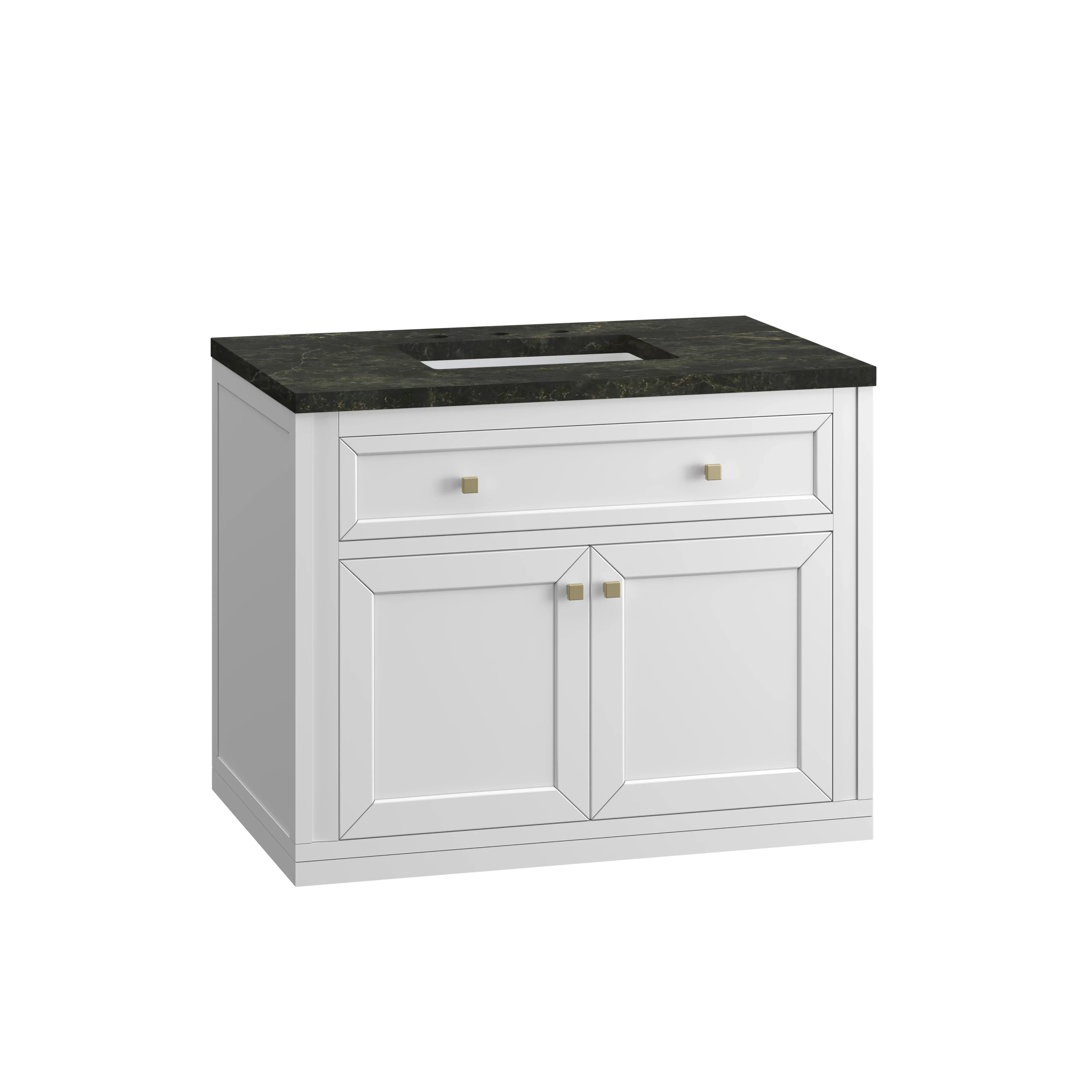 Chicago 36" Single Vanity, Glossy White, w/ 3 CM Phantome Eclos Top
