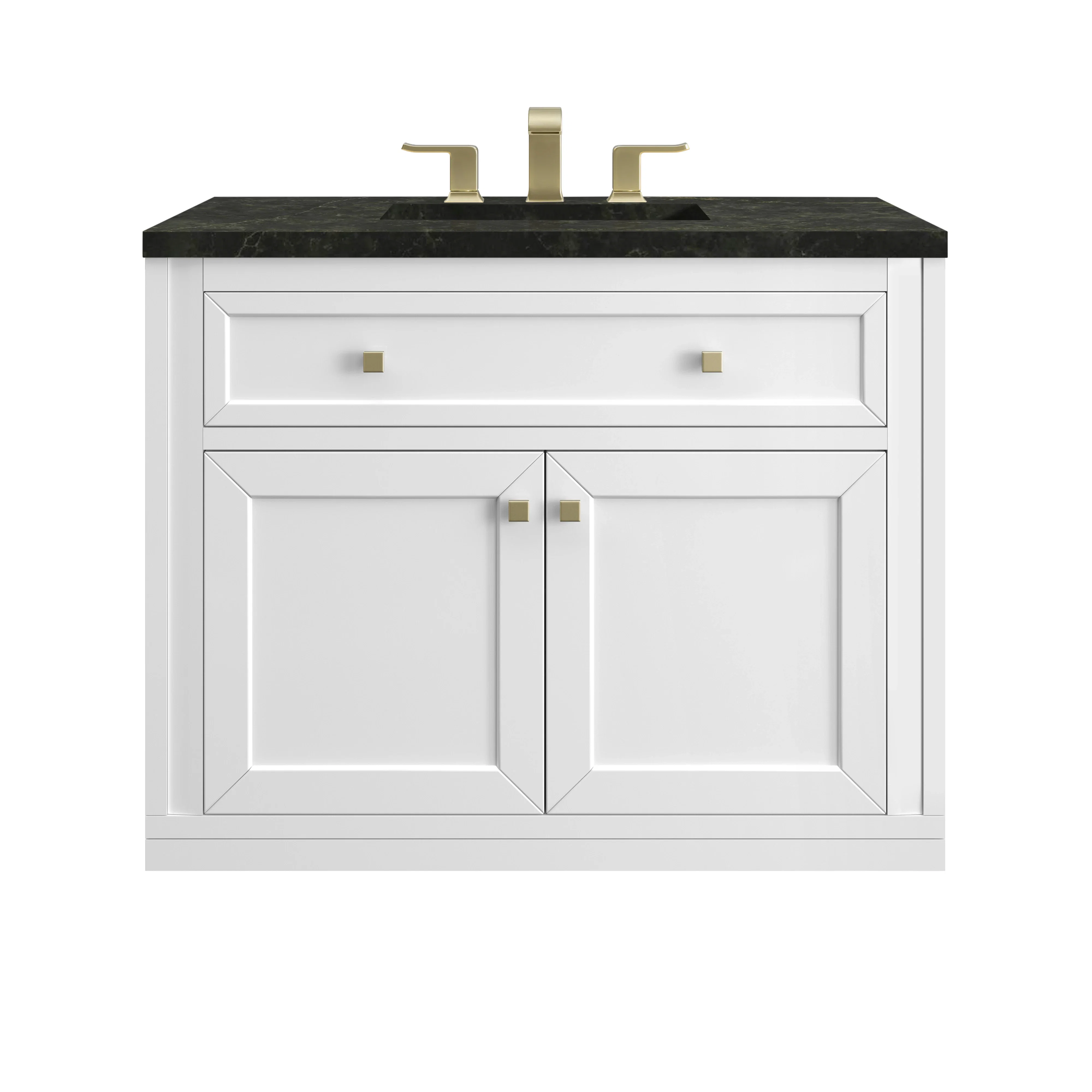 Chicago 36" Single Vanity, Glossy White, w/ 3 CM Phantome Eclos Top
