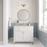 Chicago 36" Single Vanity, Glossy White, w/ 3 CM Tajnar Eclos Top