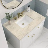 Chicago 36" Single Vanity, Glossy White, w/ 3 CM Tajnar Eclos Top