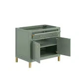 Chicago 36" Single Vanity, Smokey Celadon, w/ 3 CM Carrara Marble Top