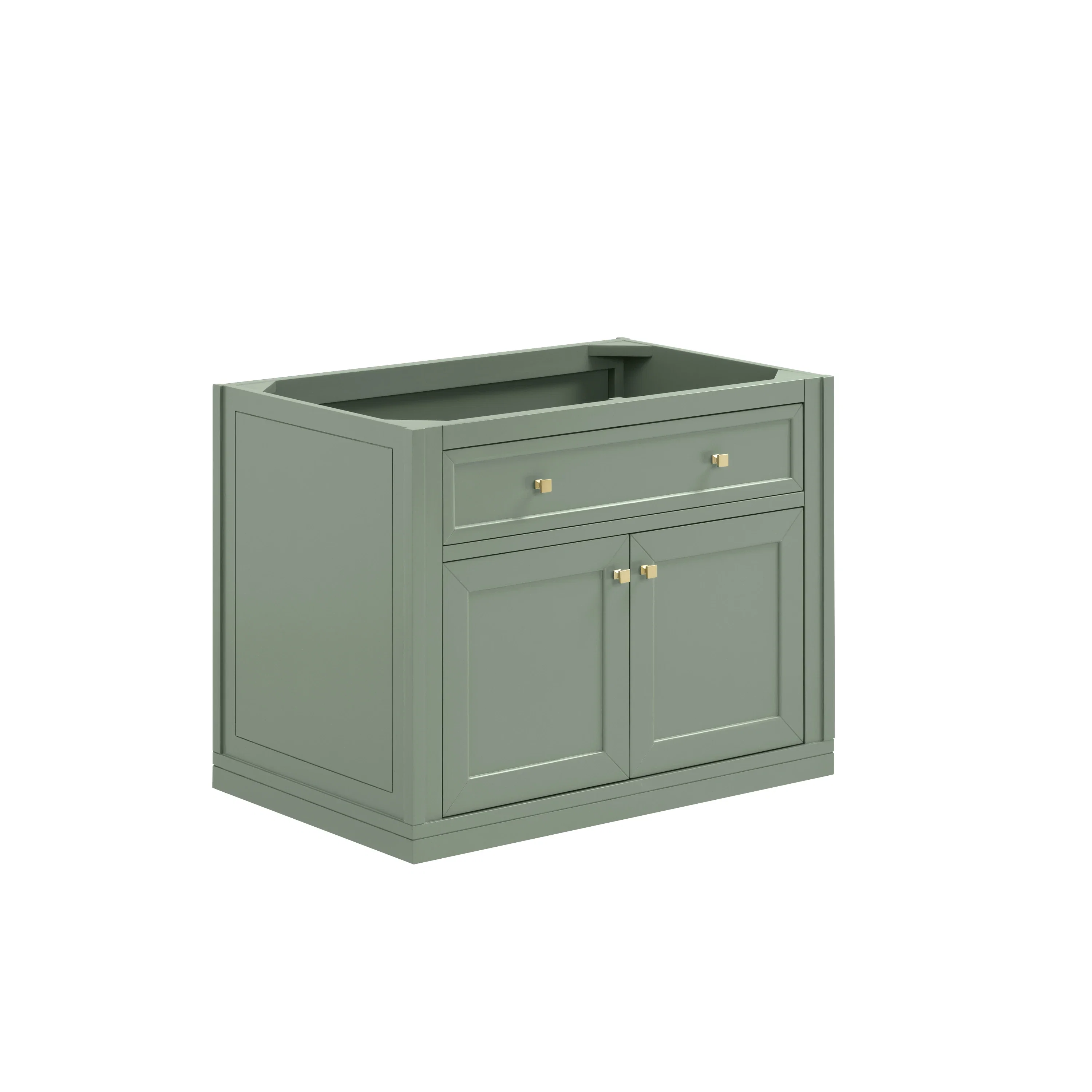 Chicago 36" Single Vanity, Smokey Celadon, w/ 3 CM Carrara Marble Top