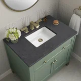 Chicago 36" Single Vanity, Smokey Celadon, w/ 3 CM Charcoal Soapstone Silestone® Top