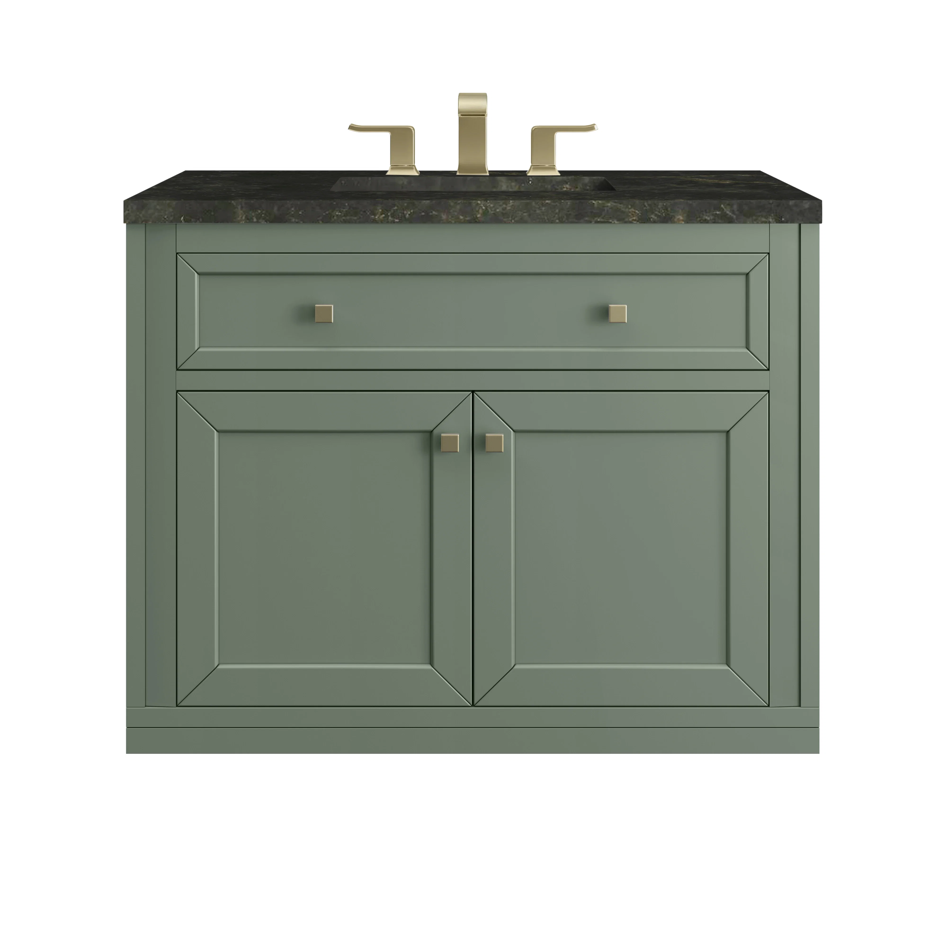 Chicago 36" Single Vanity, Smokey Celadon, w/ 3 CM Phantome Eclos Top