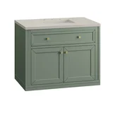 Chicago 36" Single Vanity, Smokey Celadon, w/ 3 CM Siberian Silestone Top
