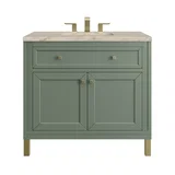Chicago 36" Single Vanity, Smokey Celadon, w/ 3 CM Tajnar Eclos Top