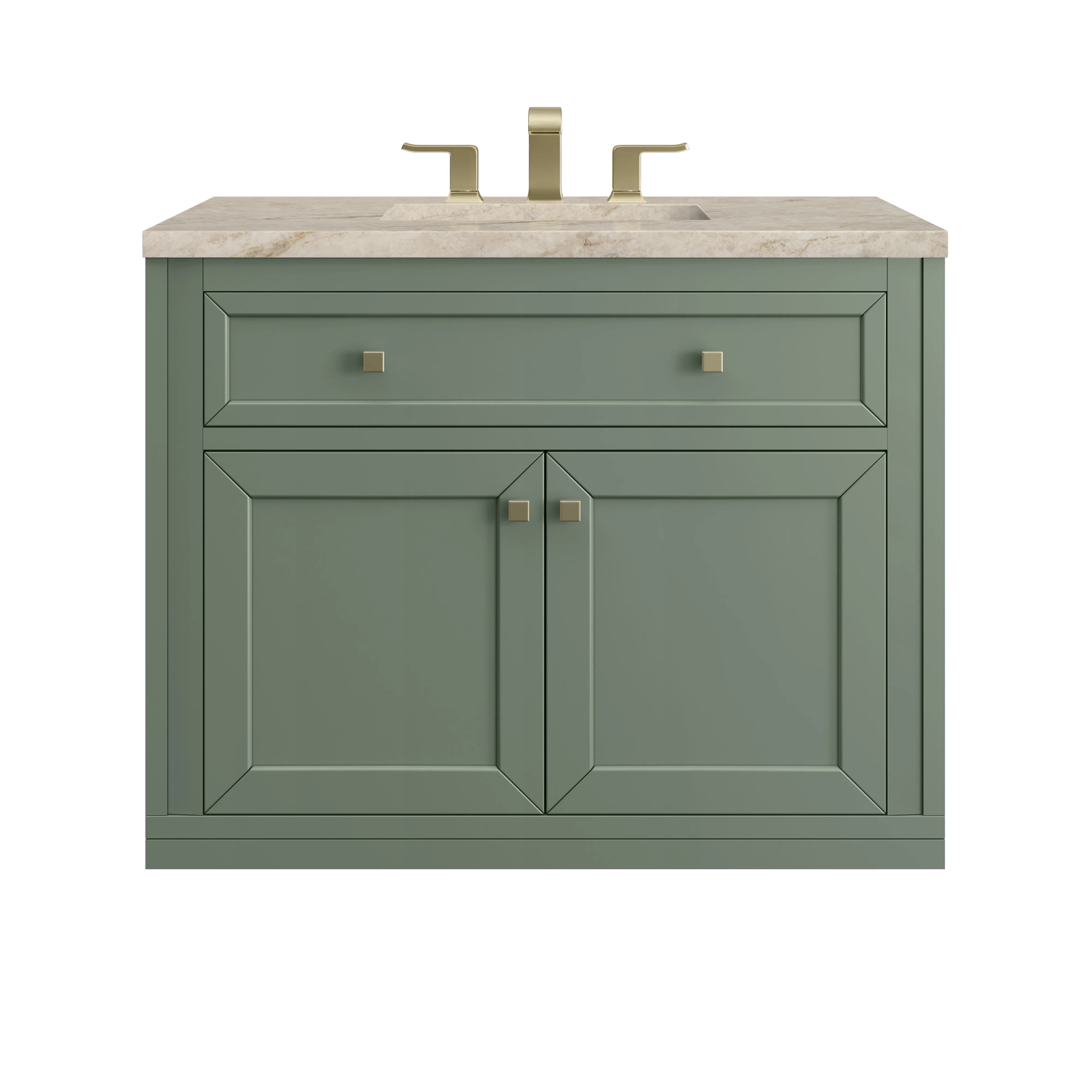 Chicago 36" Single Vanity, Smokey Celadon, w/ 3 CM Tajnar Eclos Top