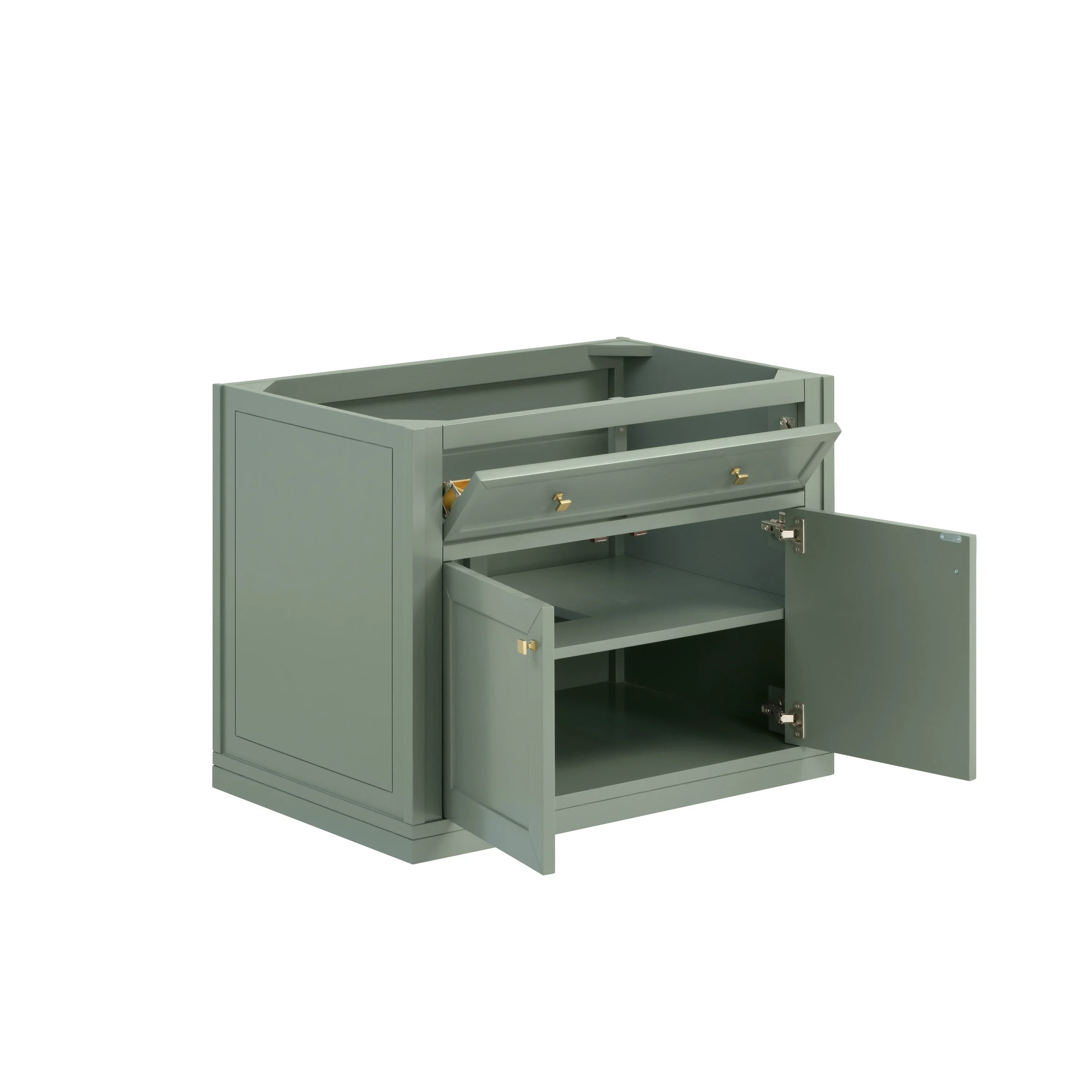 Chicago 36" Single Vanity, Smokey Celadon, w/ 3 CM White Zeus Silestone® Top