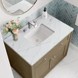Chicago 36" Single Vanity, Walnut Whisper, w/ 3 CM Ethereal Noctis Silestone® Top