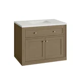 Chicago 36" Single Vanity, Walnut Whisper, w/ 3 CM Lime Delight Silestone® Top