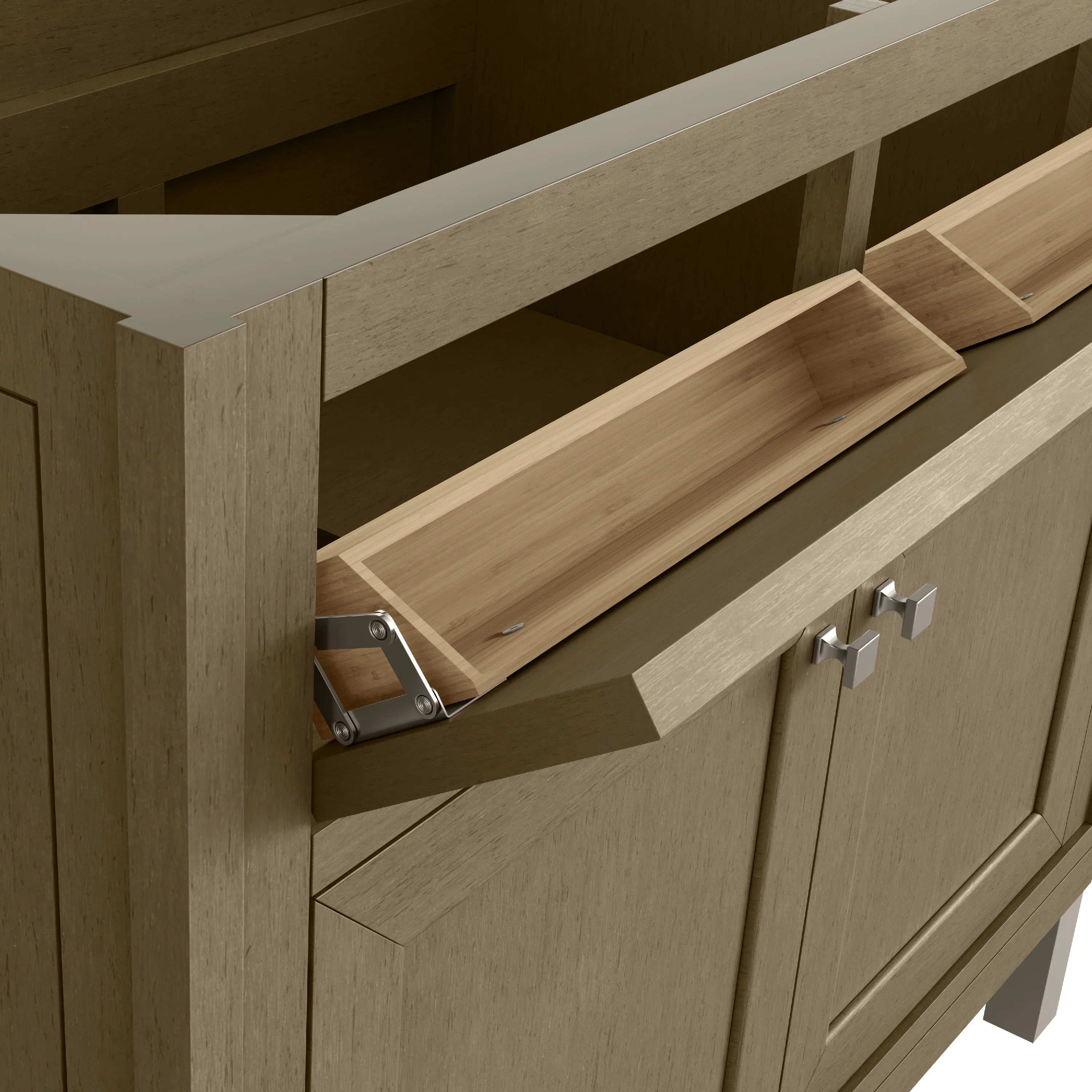 Chicago 36" Single Vanity, Walnut Whisper, w/ 3 CM Parisien Bleu Silestone® Top