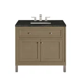 Chicago 36" Single Vanity, Walnut Whisper, w/ 3 CM Phantome Eclos Top