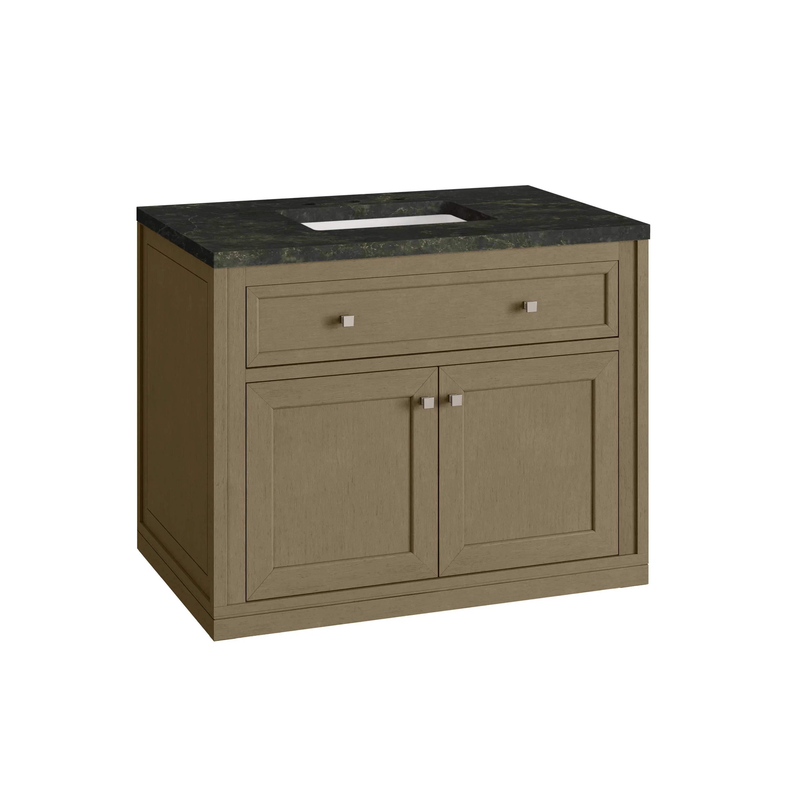 Chicago 36" Single Vanity, Walnut Whisper, w/ 3 CM Phantome Eclos Top