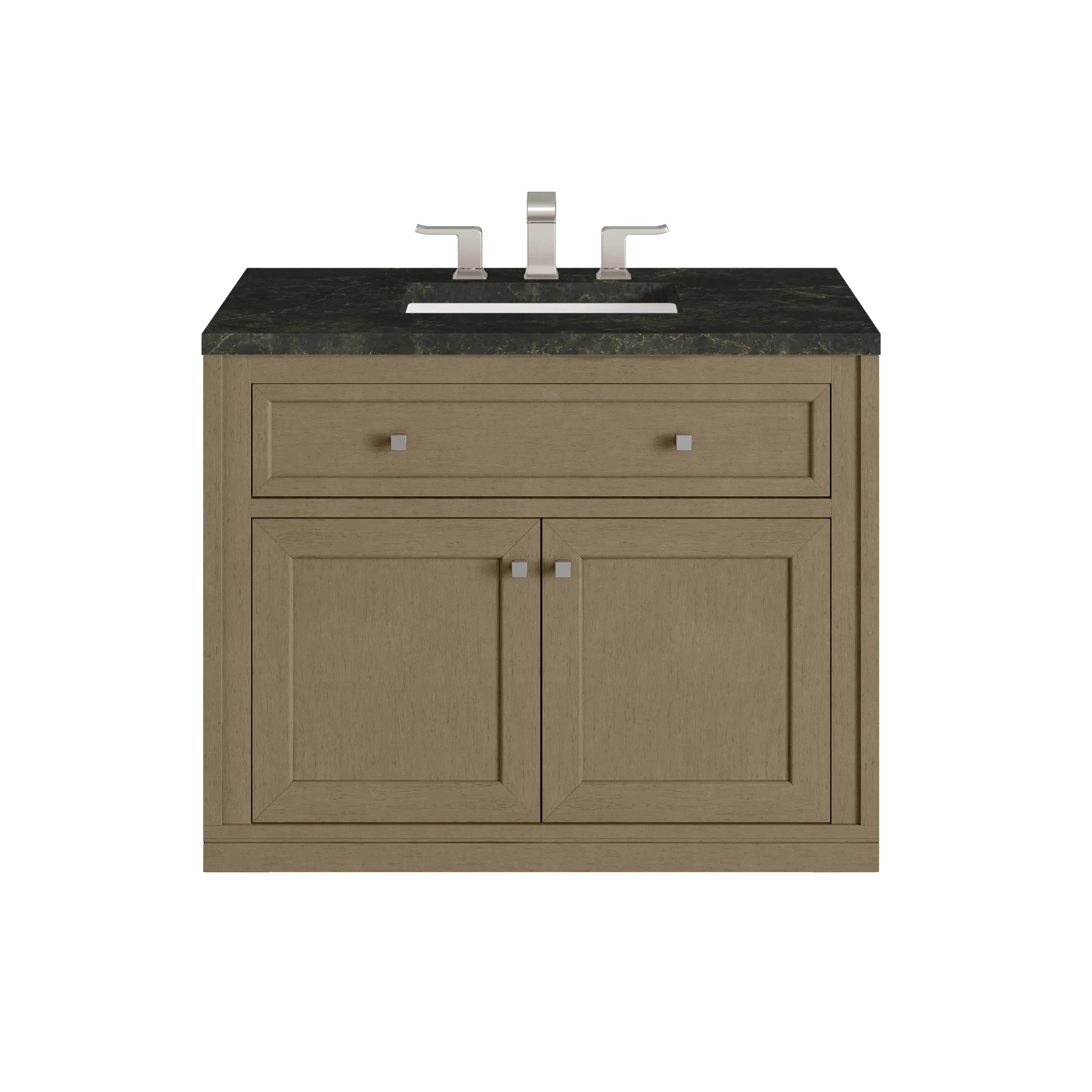 Chicago 36" Single Vanity, Walnut Whisper, w/ 3 CM Phantome Eclos Top