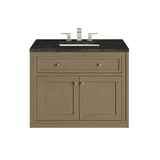 Chicago 36" Single Vanity, Walnut Whisper, w/ 3 CM Phantome Eclos Top