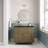 Chicago 36" Single Vanity, Walnut Whisper, w/ 3 CM Phantome Eclos Top