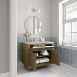 Chicago 36" Single Vanity, Walnut Whisper, w/ 3 CM Siberian Silestone Top
